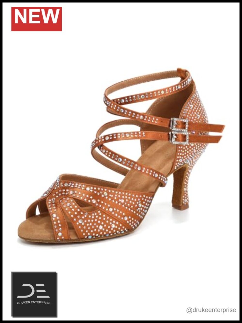 Latin Dance Shoes Rhinestones Satin Heels Party Wedding Salsa